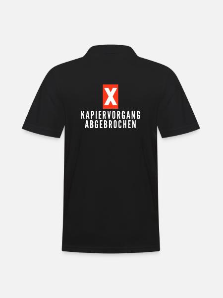 KAPIERVORGANG ABGEBROCHEN - Männer Poloshirt - Schwarz