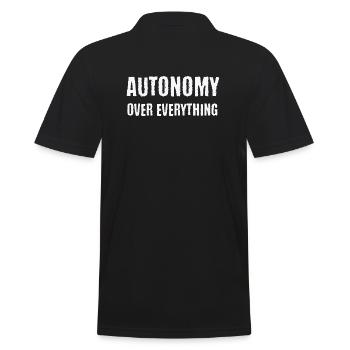 Autonomie über alles Neurodivergente PDA-Geschenk - Männer Poloshirt - Schwarz - Hinten - Kai (181cm)