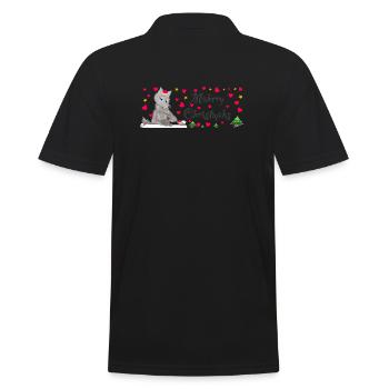 Cult Wolf Christmas, MÄHrry Christmäh’s Heart - Polo Homme - noir - Dos - Kai (181cm)