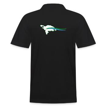Thurgau Kanton Umriss mit Welle - Männer Poloshirt - Schwarz - Hinten - Kai (181cm)