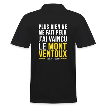 Vélo cycliste Mont Ventoux Humour sport velo - Polo Homme - noir - Dos - Kai (181cm)
