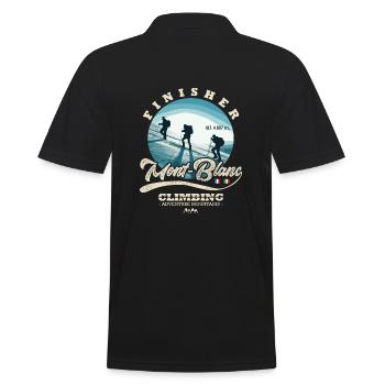 Kletter-Finisher Mont Blanc - Männer Poloshirt - Schwarz - Hinten - Kai (181cm)