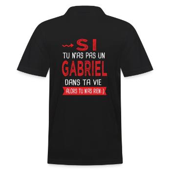 Gabriel Si tu n as pas un gabriel Cadeau Humour - Polo Homme - noir - Dos - Kai (181cm)