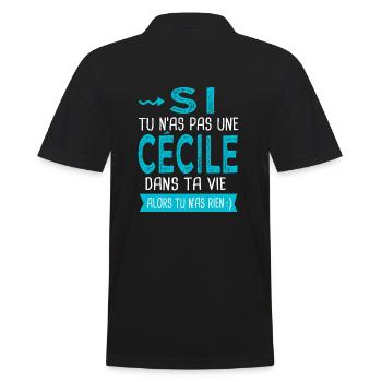 Cécile Si tu n as pas une cécile Cadeau - Polo Homme - noir - Dos - Kai (181cm)