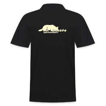 SHS Logo lemon - Männer Poloshirt - Schwarz - Hinten - Kai (181cm)