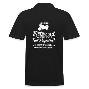 Motorrad Papa Biker Papa Geschenk - Männer Poloshirt - Schwarz - Hinten - Kai (181cm)