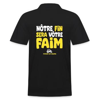paysan paysanne en colère agriculteur agricultrice - Polo Homme - noir - Dos - Kai (181cm)