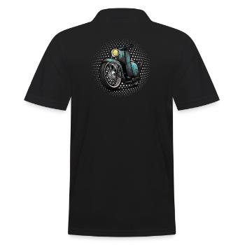 Schwalbe Tuning (türkis / Rost) // Illustration - Männer Poloshirt - Schwarz - Hinten - Kai (181cm)