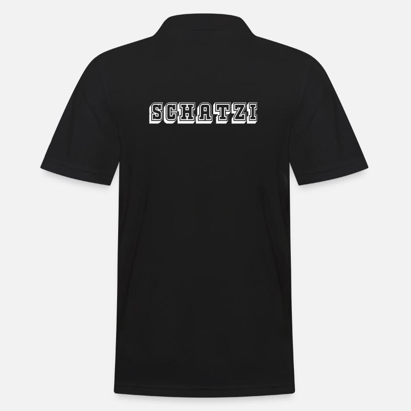 Schatzi Tshirt white - Männer Poloshirt - Schwarz