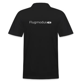 Flugmodus an. – Minimalistisches Design in Weiß - Männer Poloshirt - Schwarz - Hinten - Kai (181cm)