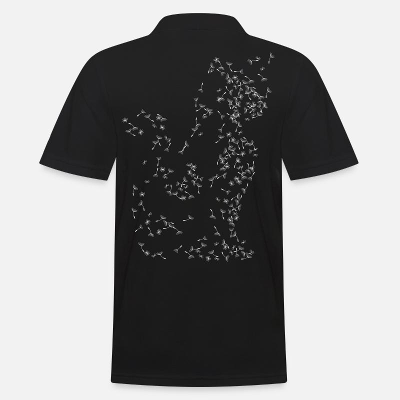 Weiße Katze Pusteblume Löwenzahn - Männer Poloshirt - Schwarz