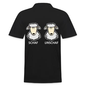 Schaf Unschaf - Männer Poloshirt - Schwarz - Hinten - Kai (181cm)