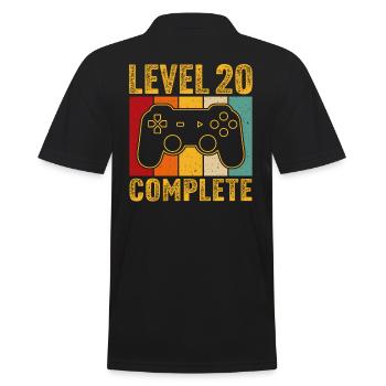20th birthday - 20 years Gamer Level 20 complete - Men's Polo Shirt - black - Back - Kai (181cm)