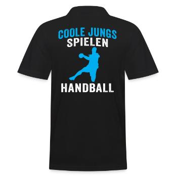 Coole jungs spielen handball handballer - Männer Poloshirt - Schwarz - Hinten - Kai (181cm)