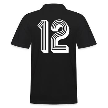 12 years number jersey 12 T-shirt 12 - Men's Polo Shirt - black - Back - Kai (181cm)