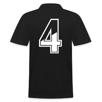4 years jersey number 4 T-shirt number 4 - Men's Polo Shirt - black - Back - Kai (181cm)