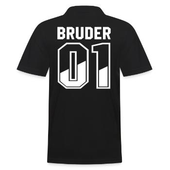 Bruder 01 bester grosser bruder nummer 1 - Männer Poloshirt - Schwarz - Hinten - Kai (181cm)