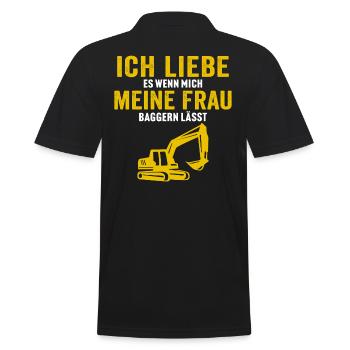Ich liebe es wenn meine frau baggern lässt - Männer Poloshirt - Schwarz - Hinten - Kai (181cm)