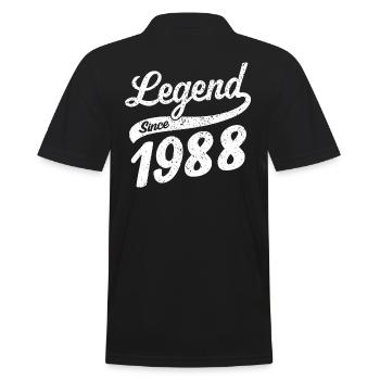 Legend since 1988 vintage 1988 - Männer Poloshirt - Schwarz - Hinten - Kai (181cm)