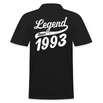 Legend since 1993 vintage 1993 - Männer Poloshirt - Schwarz - Hinten - Kai (181cm)