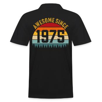 Awesome since 1975 retro t-shirt 1975 - Men's Polo Shirt - black - Back - Kai (181cm)