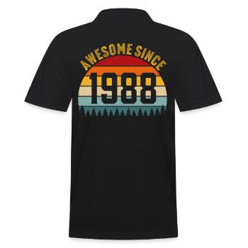 Génial depuis 1988 t-shirt rétro 1988 - Polo Homme - noir - Dos - Kai (181cm)