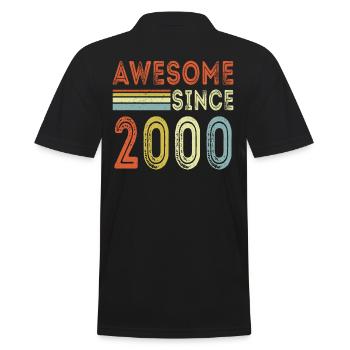 Awesome since 2000 retro t-shirt 2000 - Men's Polo Shirt - black - Back - Kai (181cm)