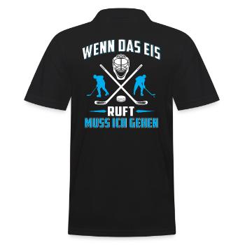 Wenn das eis ruft muss ich gehen - Männer Poloshirt - Schwarz - Hinten - Kai (181cm)