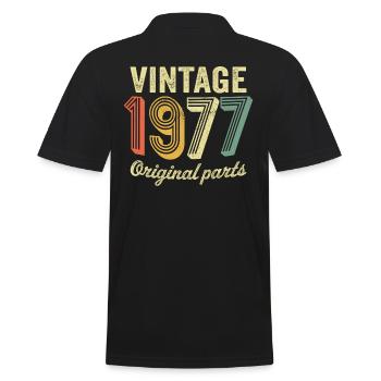 Vintage 1977 pièces originales t-shirt rétro 1977 - Polo Homme - noir - Dos - Kai (181cm)