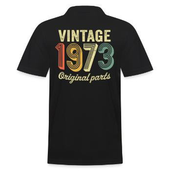 Vintage 1973 original parts retro t-shirt 1973 - Men's Polo Shirt - black - Back - Kai (181cm)
