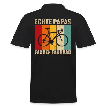 Fahrrad papa echte papas fahren fahrrad - Männer Poloshirt - Schwarz - Hinten - Kai (181cm)