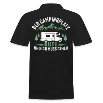 Der campingplatz ruft und ich muss gehen - Männer Poloshirt - Schwarz - Hinten - Kai (181cm)