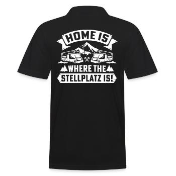 Home is where the stellplatz is camping - Männer Poloshirt - Schwarz - Hinten - Kai (181cm)