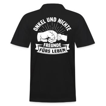 Onkel und nichte freunde fürs leben - Männer Poloshirt - Schwarz - Hinten - Kai (181cm)