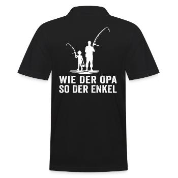 Angeln wie der opa so der enkel angler - Männer Poloshirt - Schwarz - Hinten - Kai (181cm)