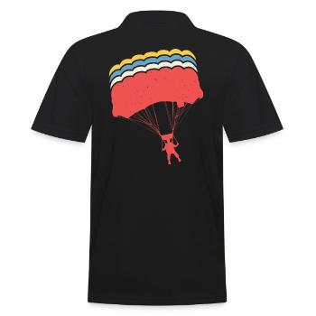 Retro skydiver skydiving skydrive parachuting - Männer Poloshirt - Schwarz - Hinten - Kai (181cm)