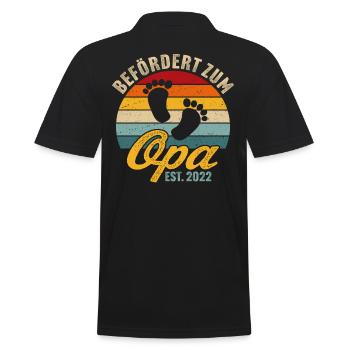 Befördert zum Opa 2022 Großvater seit 2022 - Männer Poloshirt - Schwarz - Hinten - Kai (181cm)