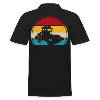 Walze retro t-shirt Straßenwalze - Männer Poloshirt - Schwarz - Hinten - Kai (181cm)