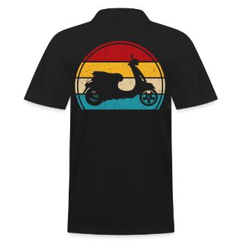 Scooter Retro scooter ride scooter moped - Men's Polo Shirt - black - Back - Kai (181cm)