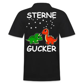 Dinos gucken Sterne - Männer Poloshirt - Schwarz - Hinten - Kai (181cm)
