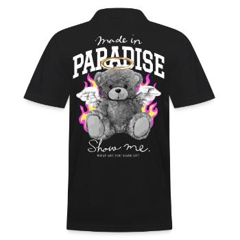 Ours Fabriqué au Paradis - Polo Homme - noir - Dos - Kai (181cm)