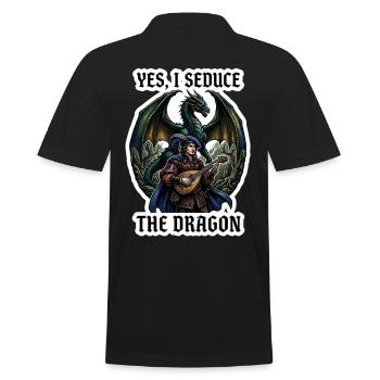 Yes I Seduce The Dragon Bard RPG Art - Men's Polo Shirt - black - Back - Kai (181cm)