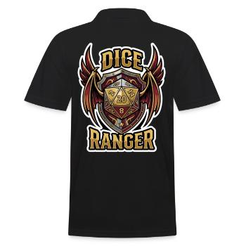 Dice Ranger Winged D20 RPG Class - Men's Polo Shirt - black - Back - Kai (181cm)
