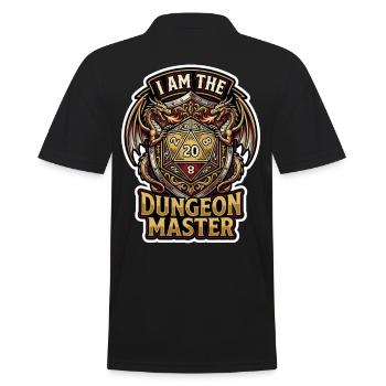 I Am The Game Master Dragon D20 Art - Men's Polo Shirt - black - Back - Kai (181cm)