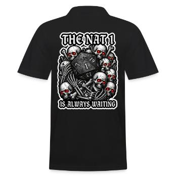 The Nat 1 Is Always Waiting RPG Art - Men's Polo Shirt - black - Back - Kai (181cm)