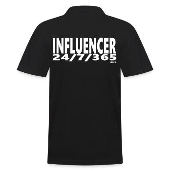 Influencer Influence Word Instagram youtube online - Men's Polo Shirt - black - Back - Kai (181cm)