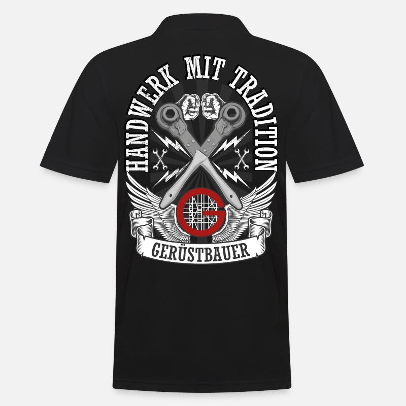 Gerüstbauer Shirt / Handwerk mit Tradition - Männer Poloshirt - Schwarz