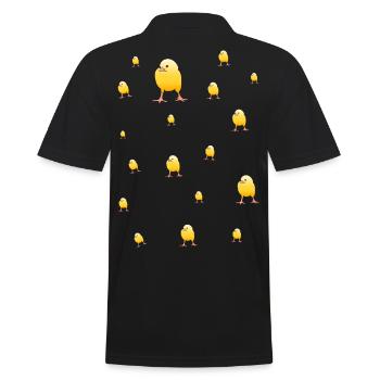 Chick Alarm - Men's Polo Shirt - black - Back - Kai (181cm)