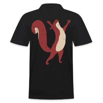 Eichhörnchen Kind Waldtiere - Männer Poloshirt - Schwarz - Hinten - Kai (181cm)