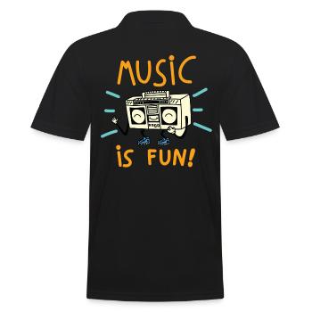 Music is fun - Men's Polo Shirt - black - Back - Kai (181cm)